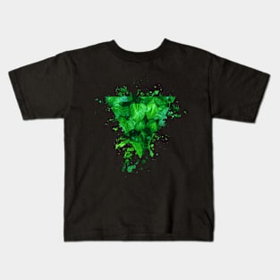 Green Wet Leaves Kids T-Shirt